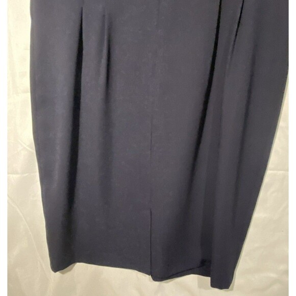 Debra Michaels Dress 14P Petites Career Navy Crepe Tailored Lightweight Zip Back - Picture 10 of 10